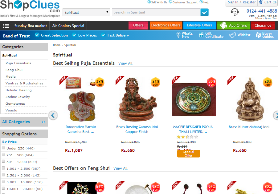 Shopclues launches Spiritual products