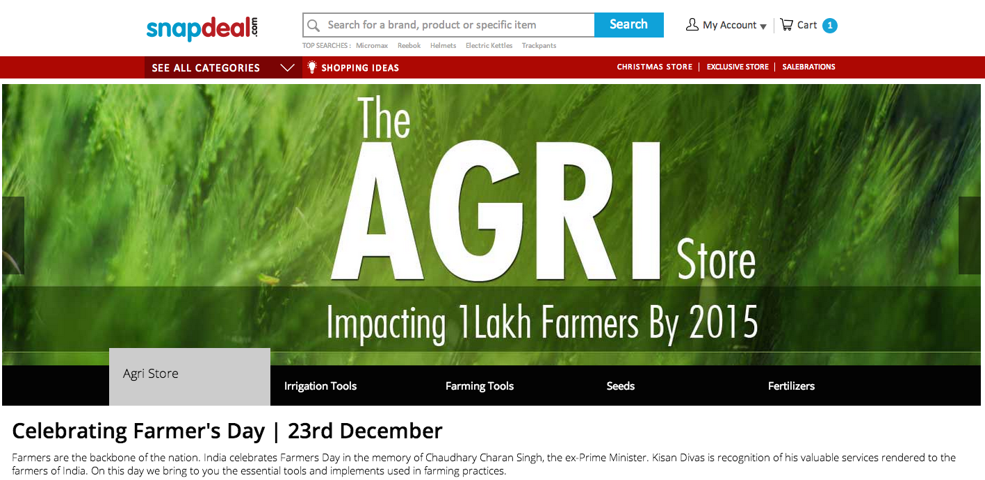 Snapdeal launches ‘Agri store’, wants farmers too in its kitty
