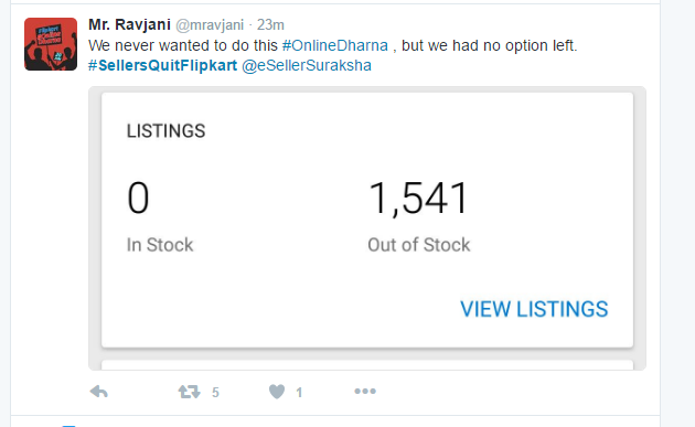 Could Online Seller protests against Flipkart escalate in the future?